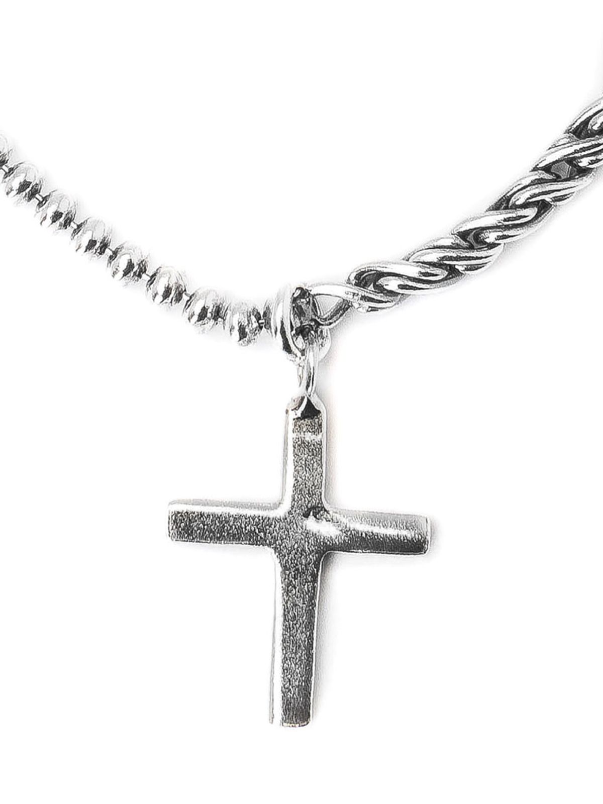 하랑(HARANG) HR 112B_Cross Half & Half Chain Bracelet