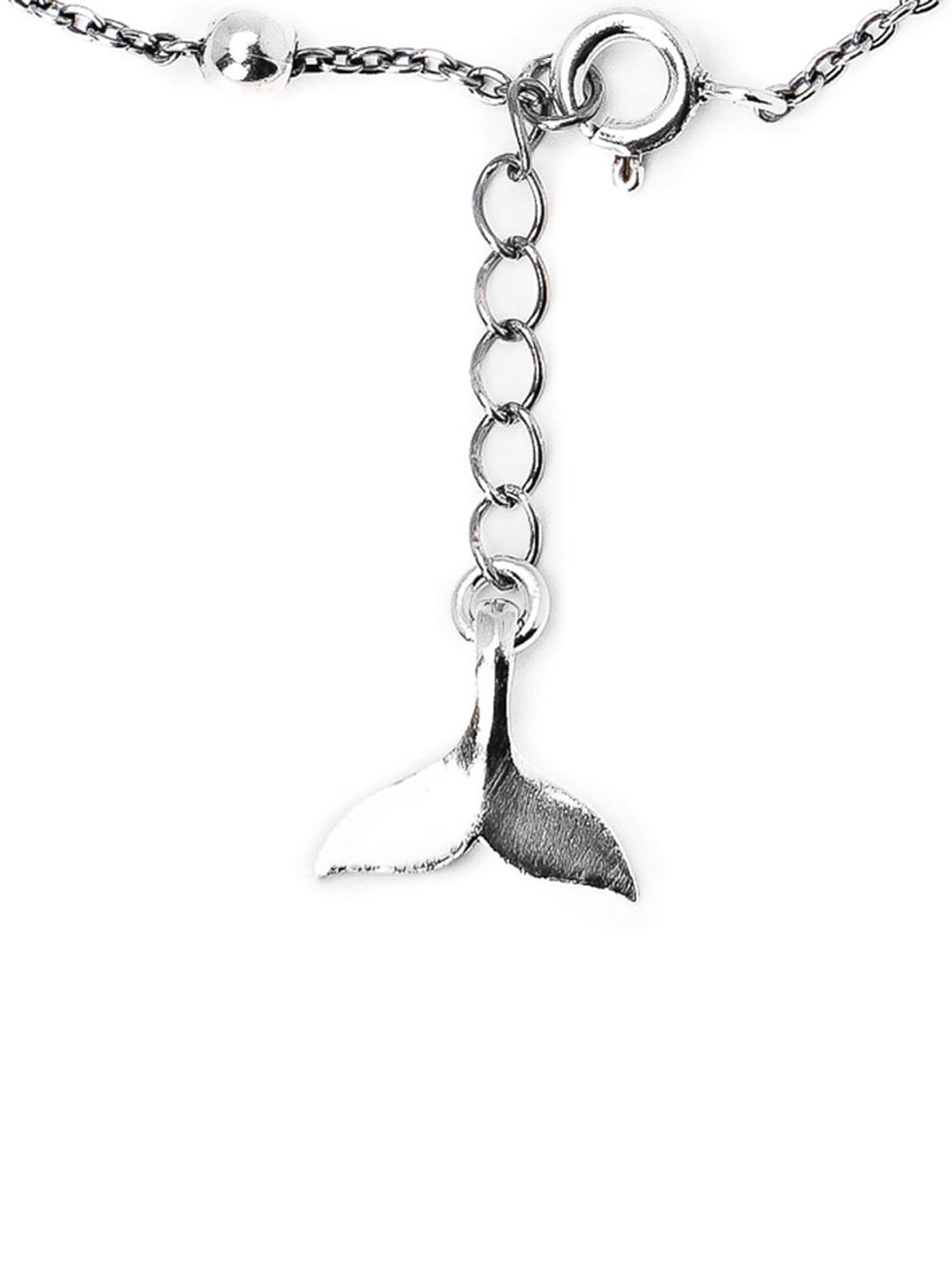 하랑(HARANG) HR 118B_Whale Tail Pendant Silver Ball Chain Bracelet
