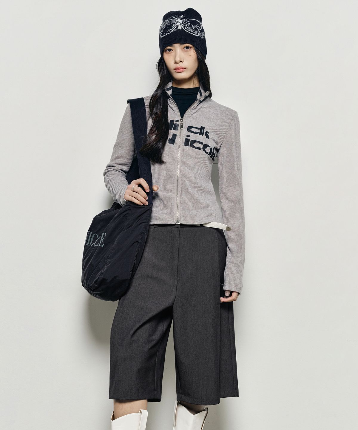 닉앤니콜(NICK&NICOLE) NICOLE NYLON BIG SQUARE BAG_BLACK