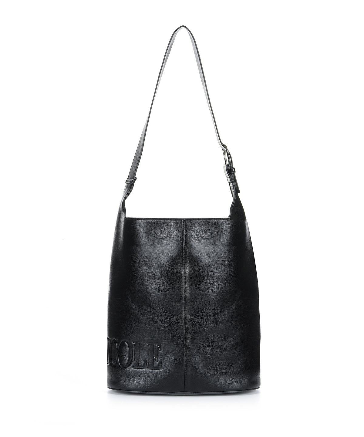 닉앤니콜(NICK&NICOLE) NICOLE LEATHER BUCKLE BUCKET BAG_BLACK