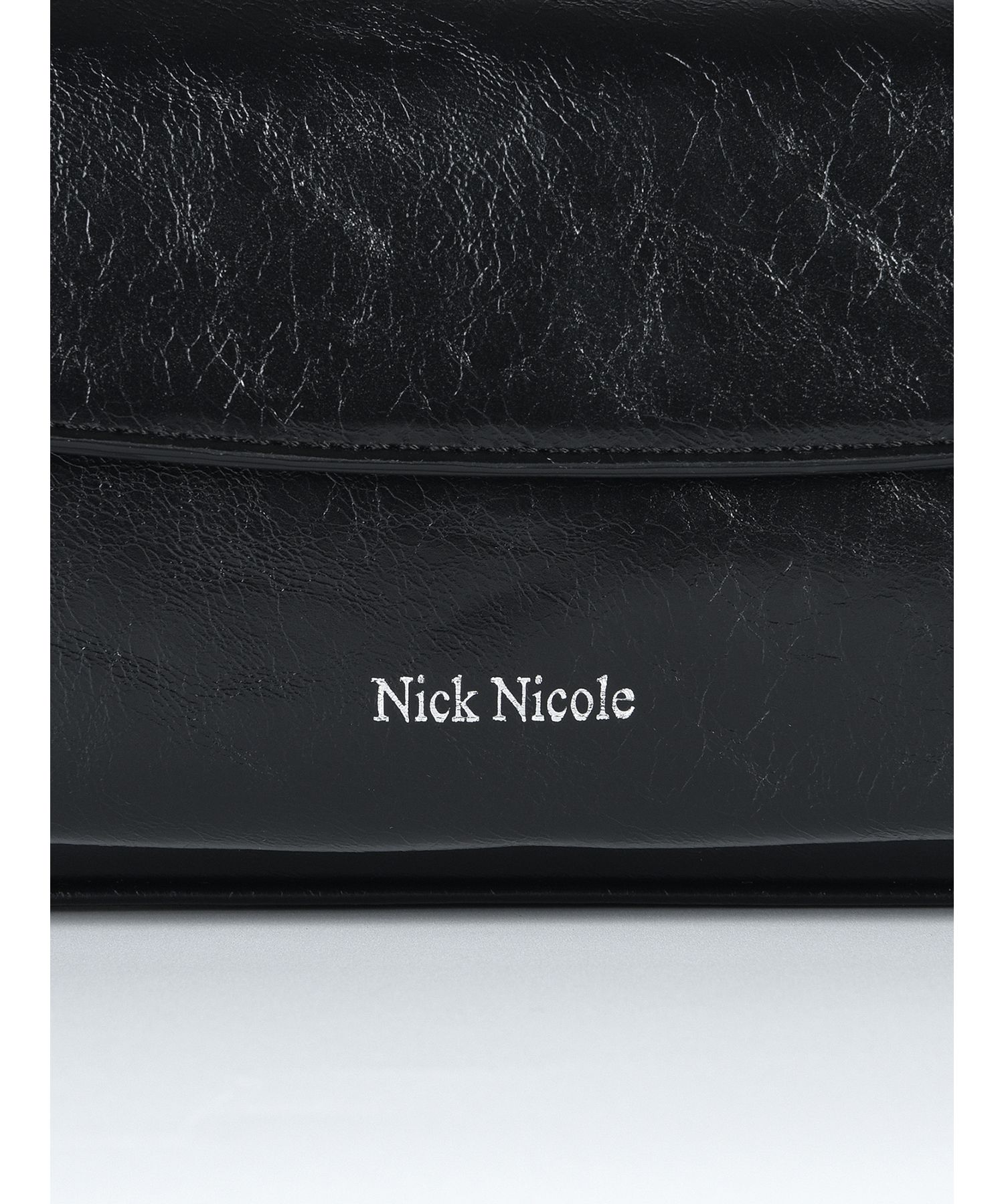 MUSINSA | NICK&NICOLE NICOLE POCKET LEATHER BAGUETTE BAG_BLACK