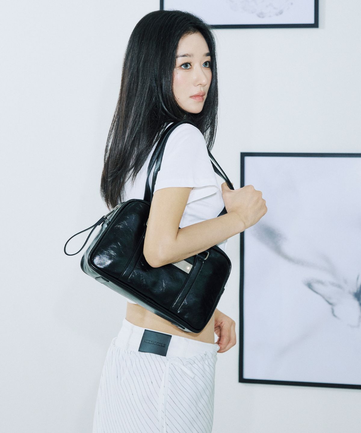 닉앤니콜(NICK&NICOLE) CRYSTAL LEATHER MINI BOSTON BAG_5 COLOR