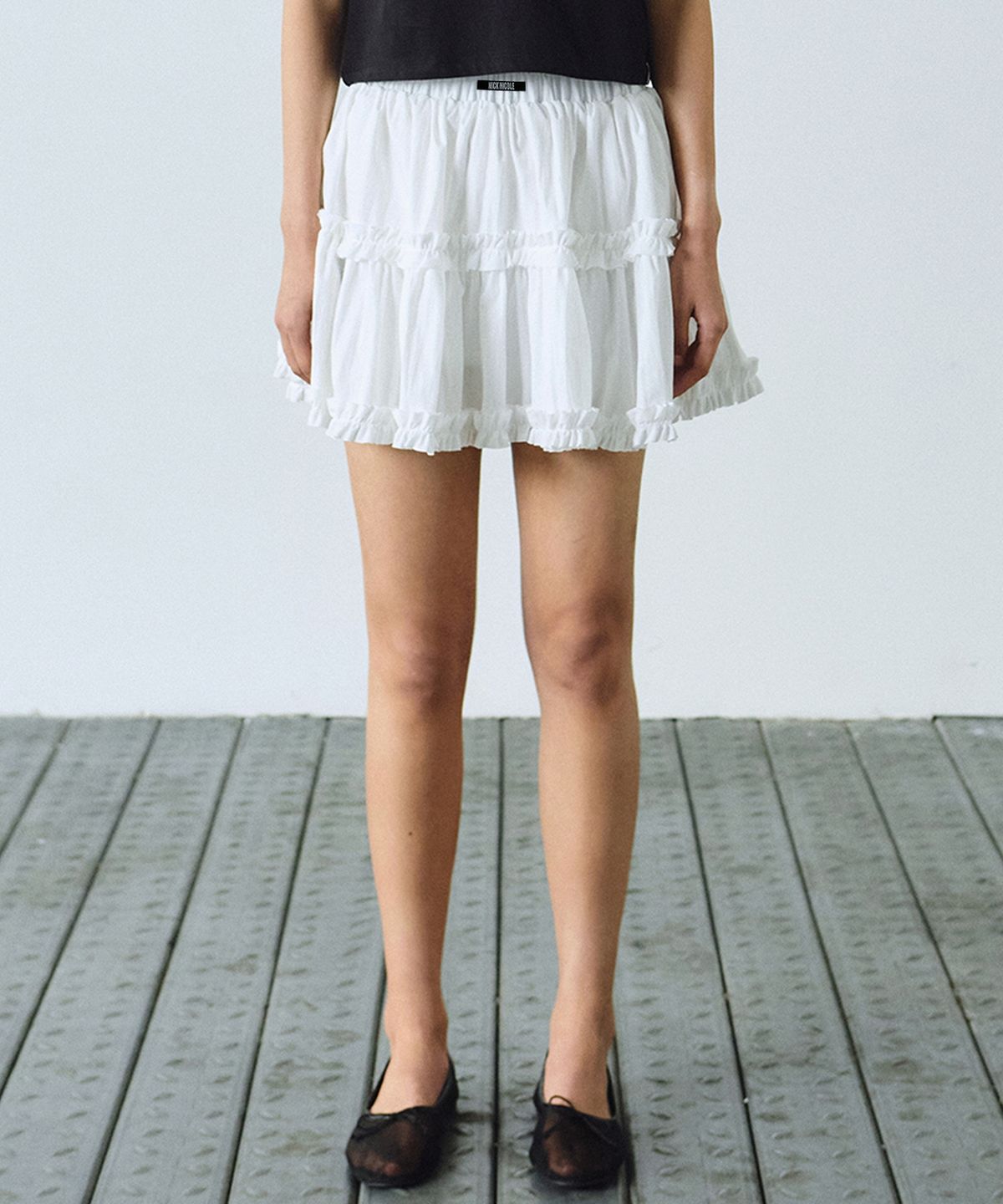 닉앤니콜(NICK&NICOLE) TRENDY RUFFLE MINI SKIRT_IVORY