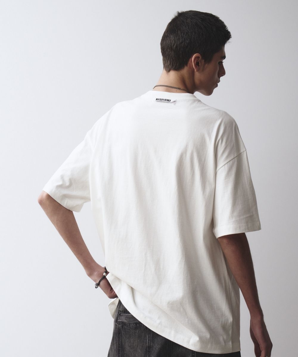 MUSINSA | MAISON MINED DOODLE HEART HALF T WHITE RED