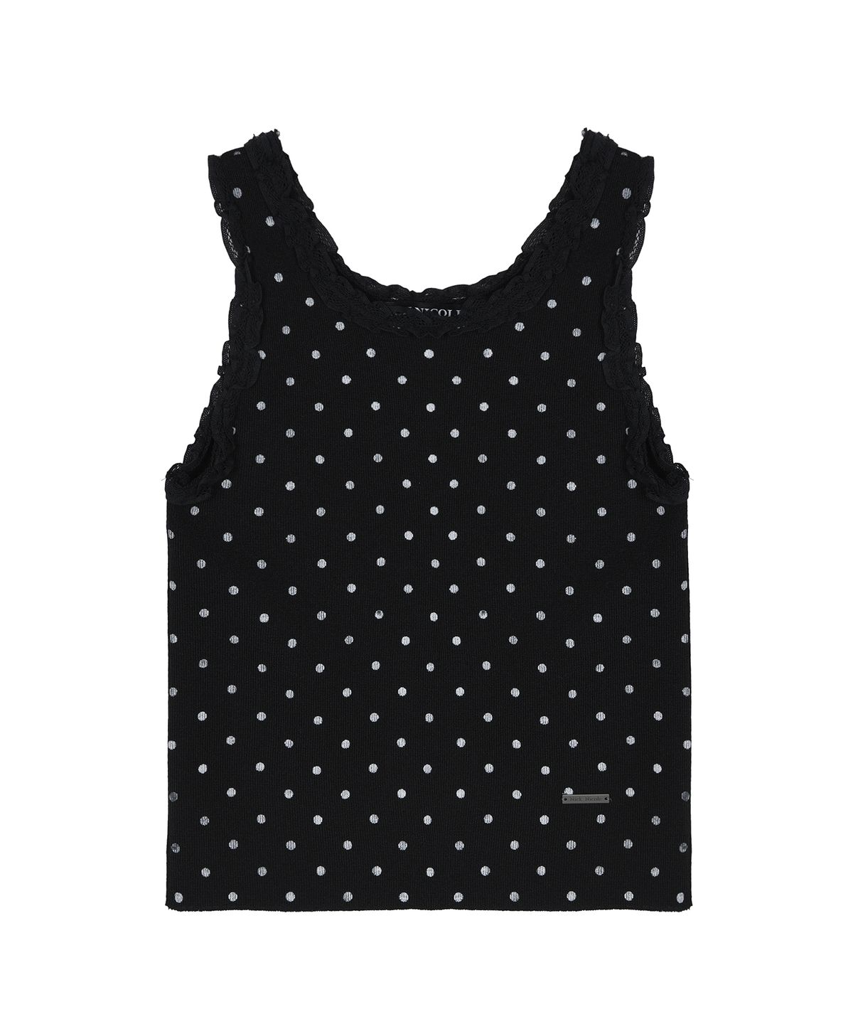닉앤니콜(NICK&NICOLE) DOT LACE SLEEVELESS TOP_BLACK