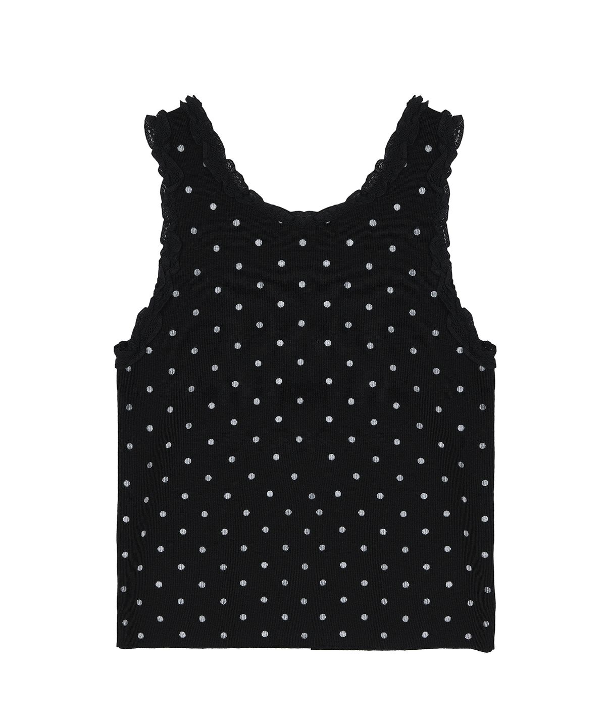 닉앤니콜(NICK&NICOLE) DOT LACE SLEEVELESS TOP_BLACK
