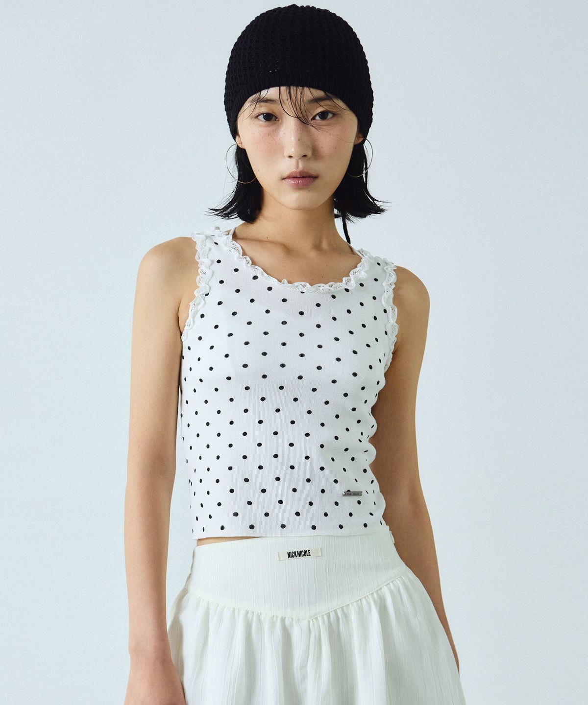 닉앤니콜(NICK&NICOLE) DOT LACE SLEEVELESS TOP_3 COLOR