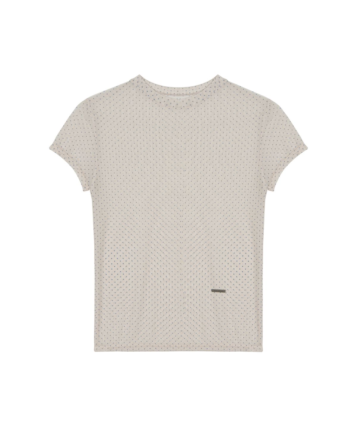 닉앤니콜(NICK&NICOLE) DOTS MOCK NECK HALF TOP_BEIGE