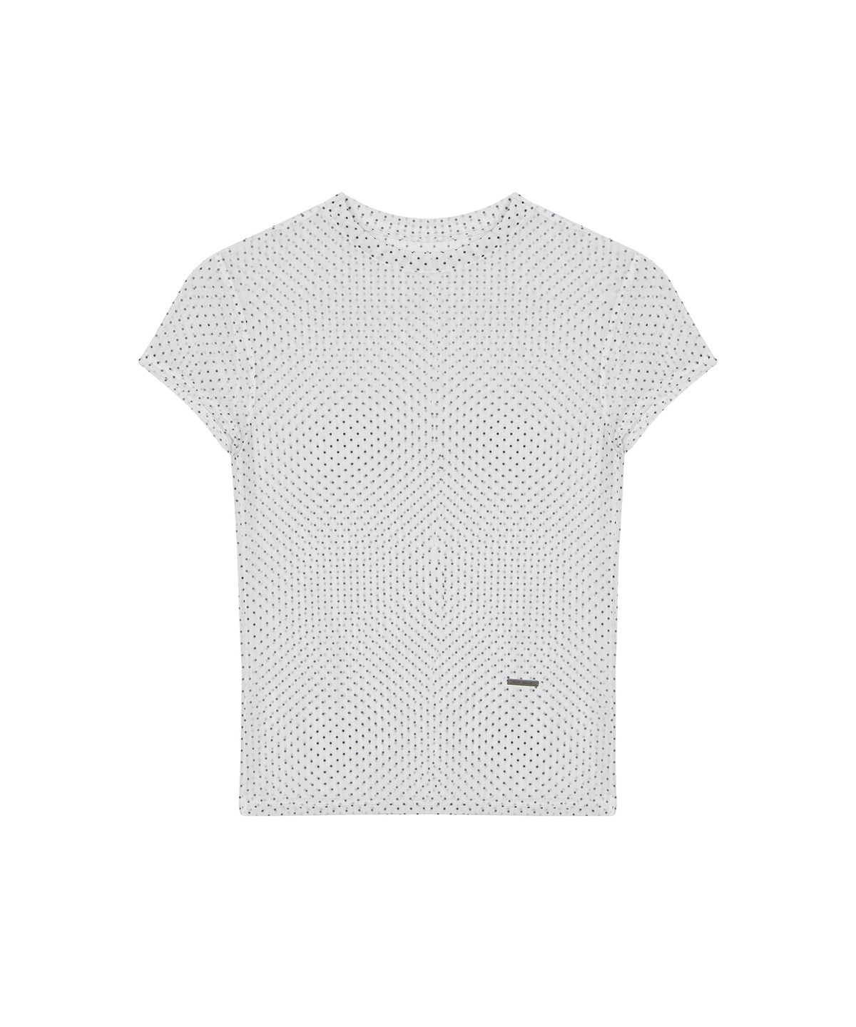 닉앤니콜(NICK&NICOLE) DOTS MOCK NECK HALF TOP_IVORY