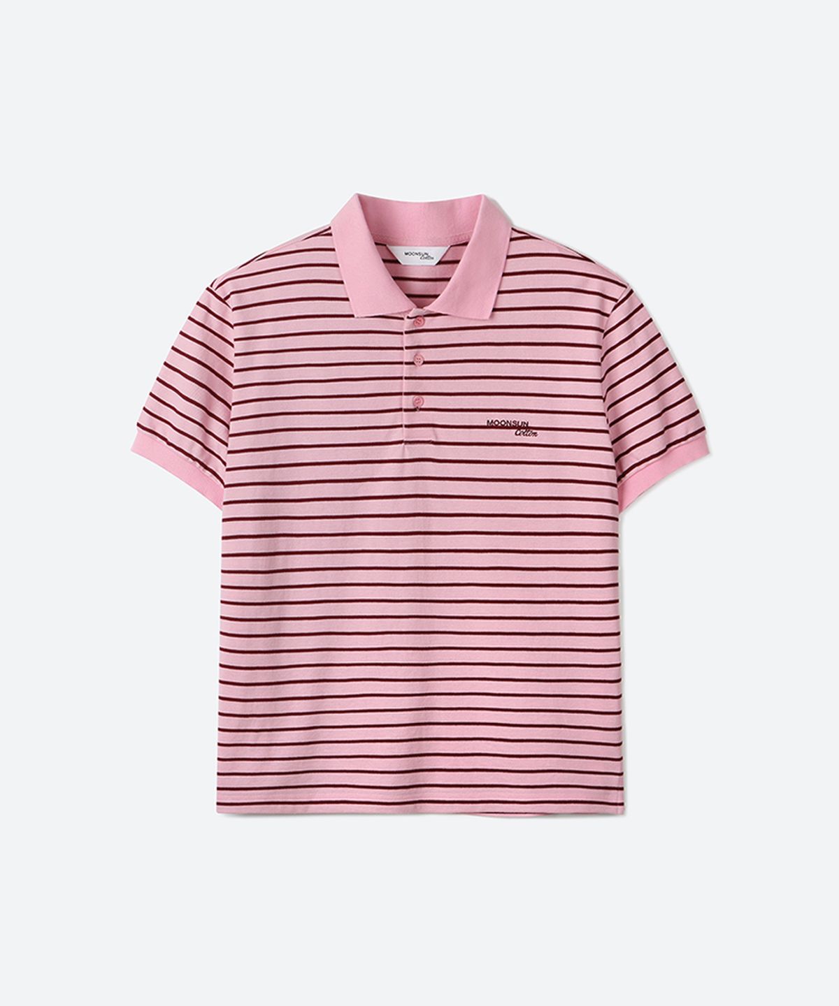 문선(MOONSUN) MJ S2 01 M.C UNISEX, Stripe PK Half Shirt / Pink