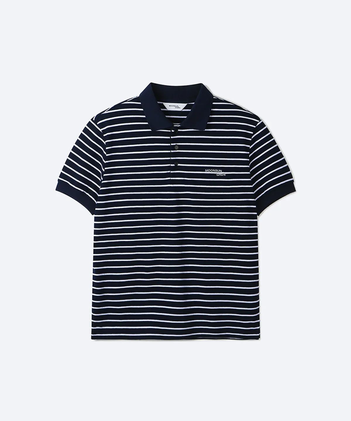 문선(MOONSUN) 01 M.C UNISEX, Stripe PK Half Shirt / Navy