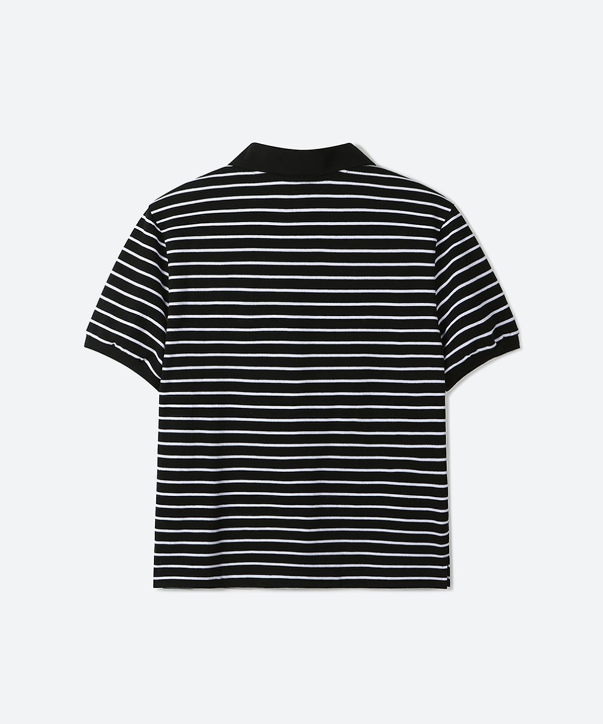 문선(MOONSUN) 01 M.C UNISEX, Stripe PK Half Shirt / Black