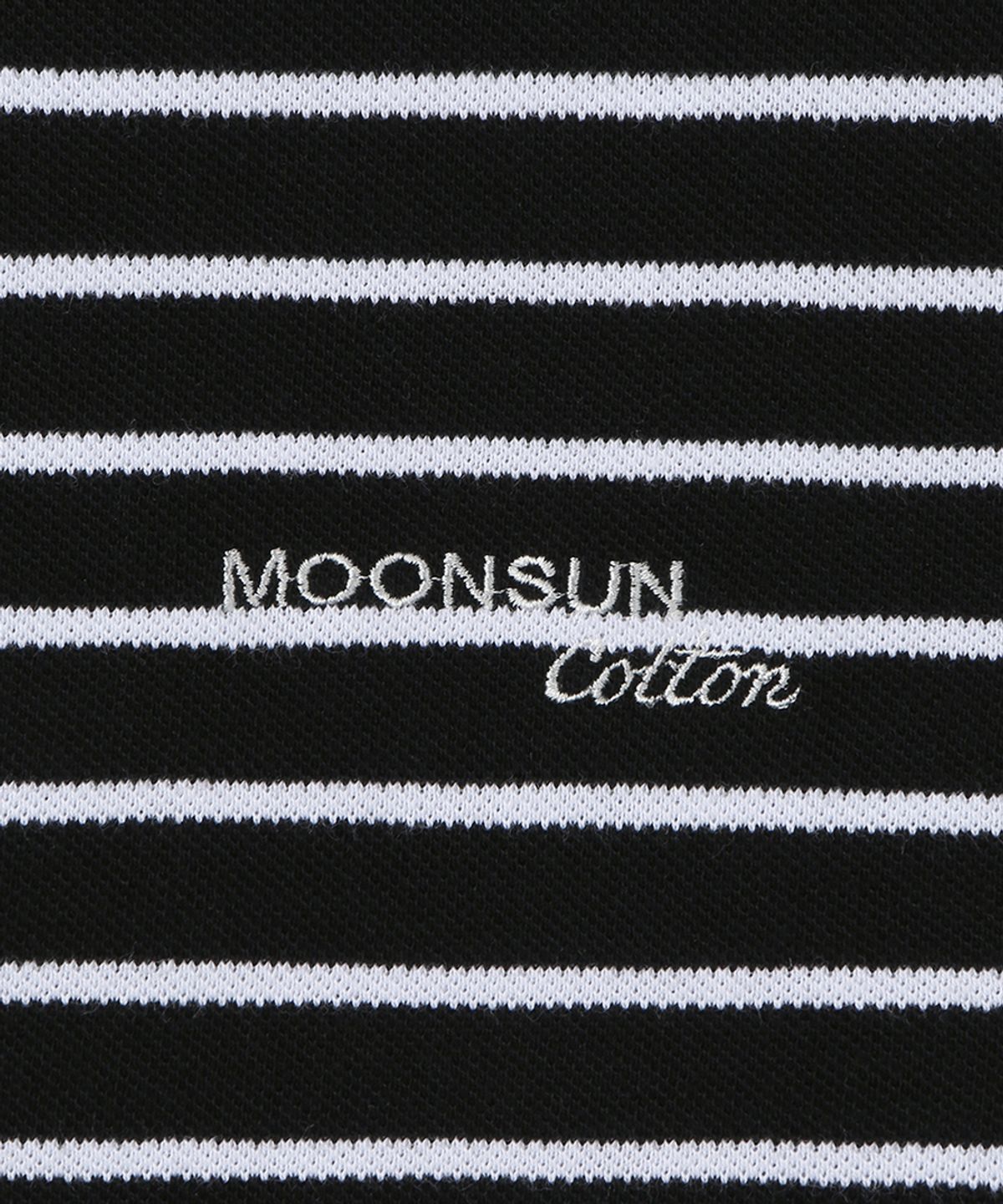 문선(MOONSUN) 01 M.C UNISEX, Stripe PK Half Shirt / Black