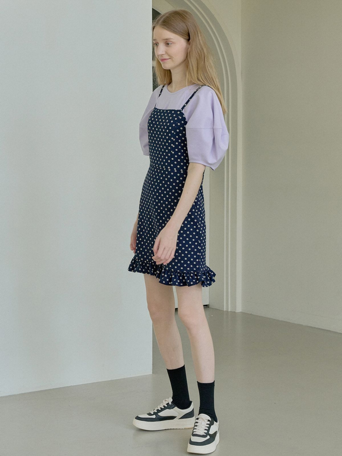 아방(AVANT-G) Big Puff Sleeve T-shirt - LAVENDER