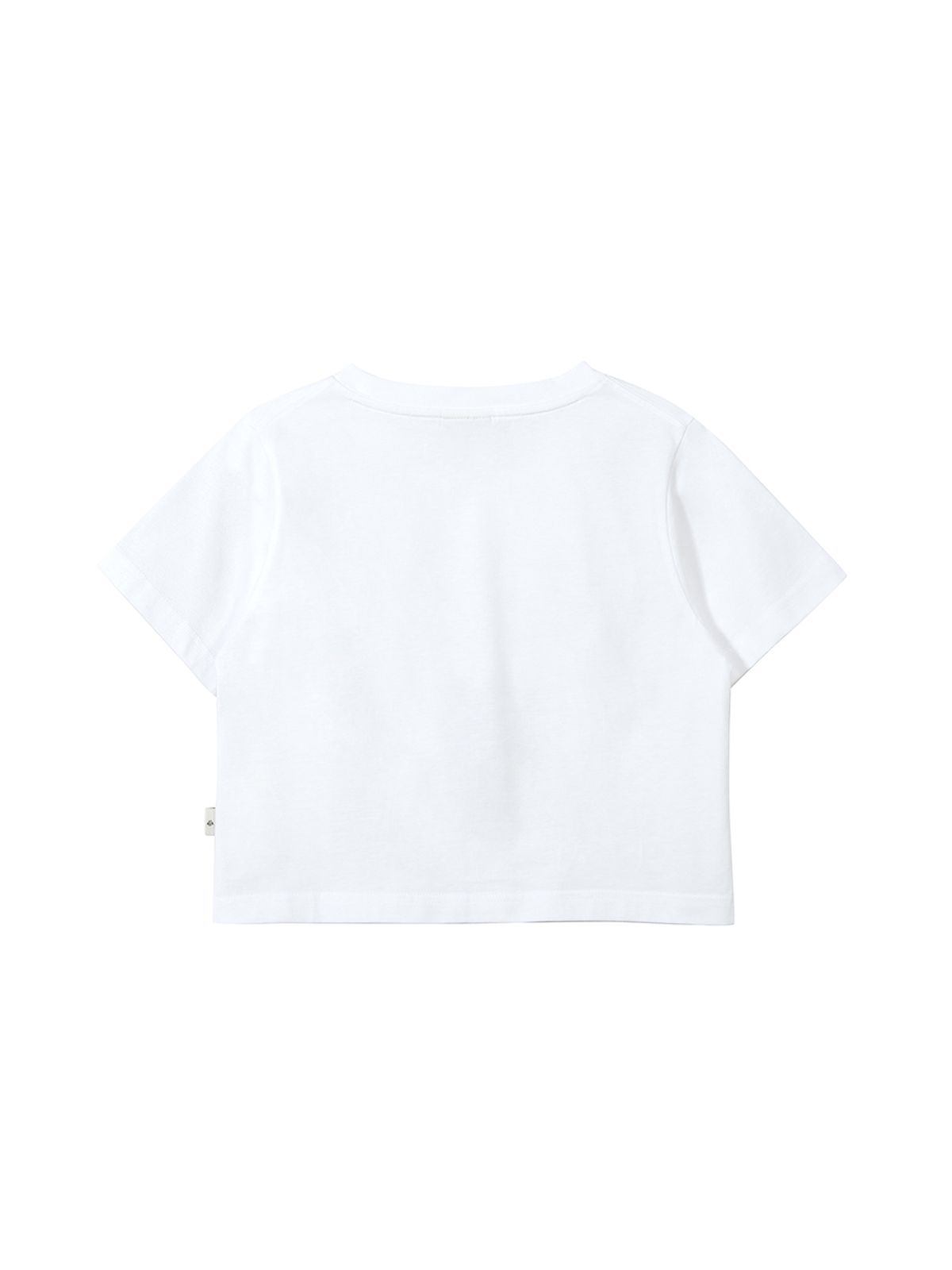 엘엠알(LMR) 캣 캐릭터 레터링 크롭 티셔츠 WHITE