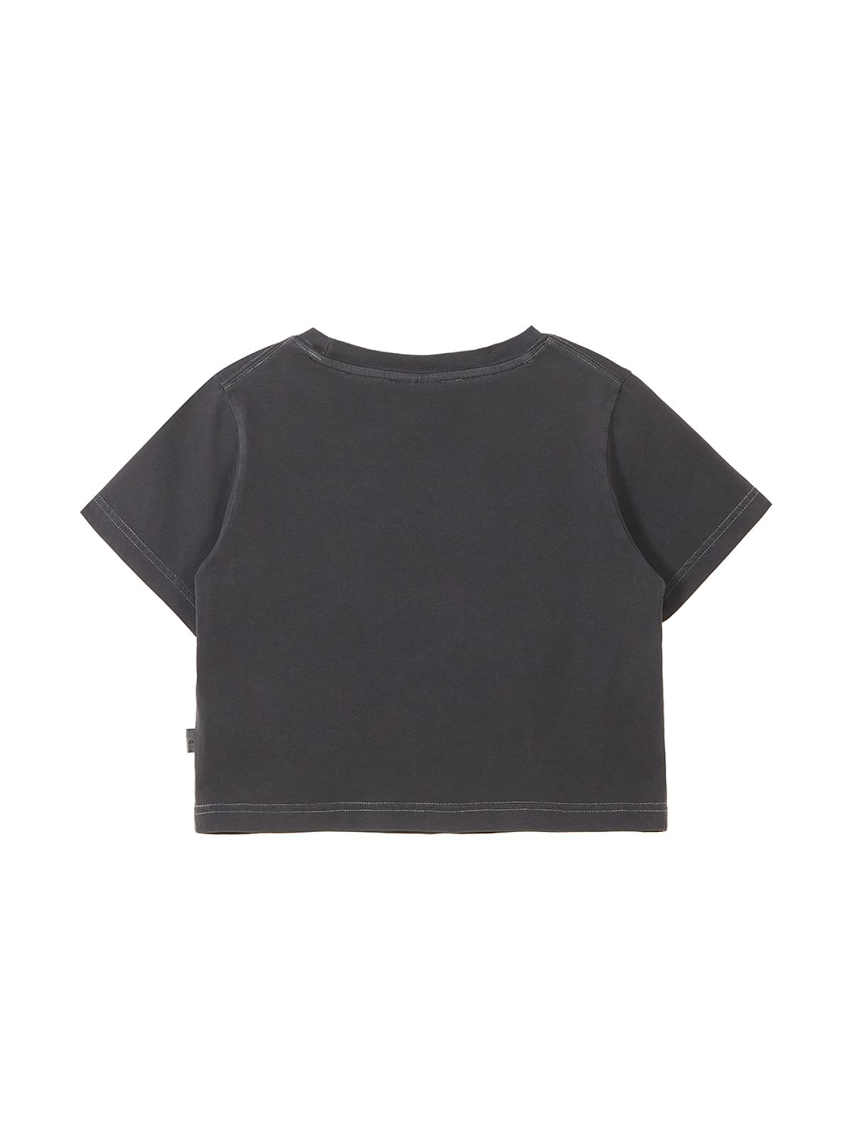엘엠알(LMR) 캣 캐릭터 레터링 크롭 티셔츠 CHARCOAL