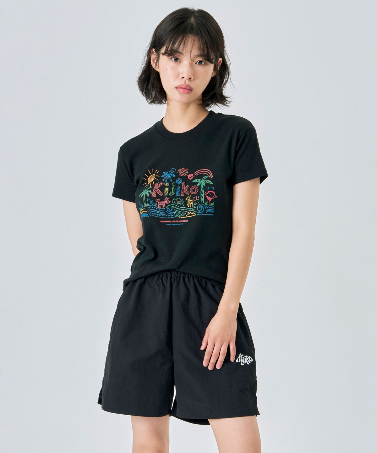 키지코(KIJIKO) Holiday Crayons Tee Black