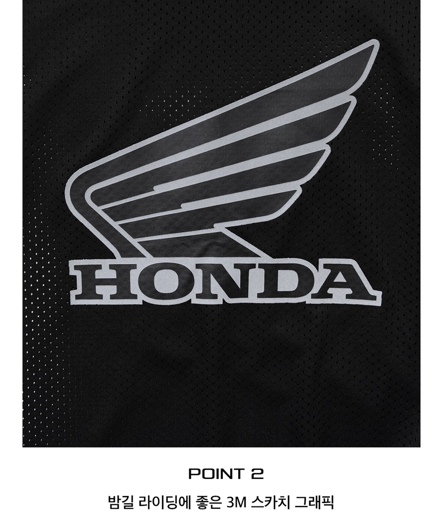 MUSINSA | Honda Motorcycle Original Wing logo Mesh T-shirt Black