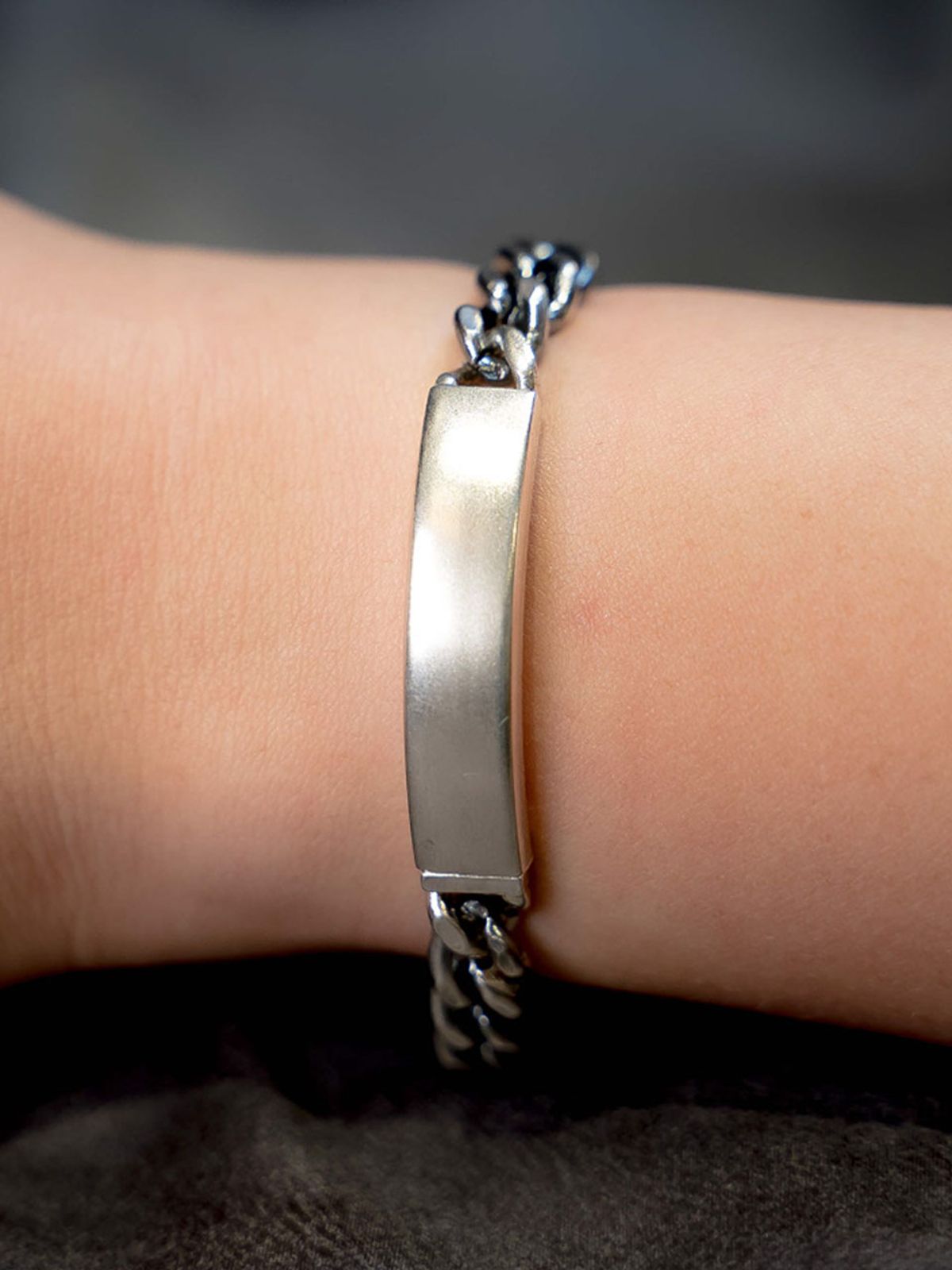 하랑(HARANG) HR 144B_Silver Chain Bar Bracelet