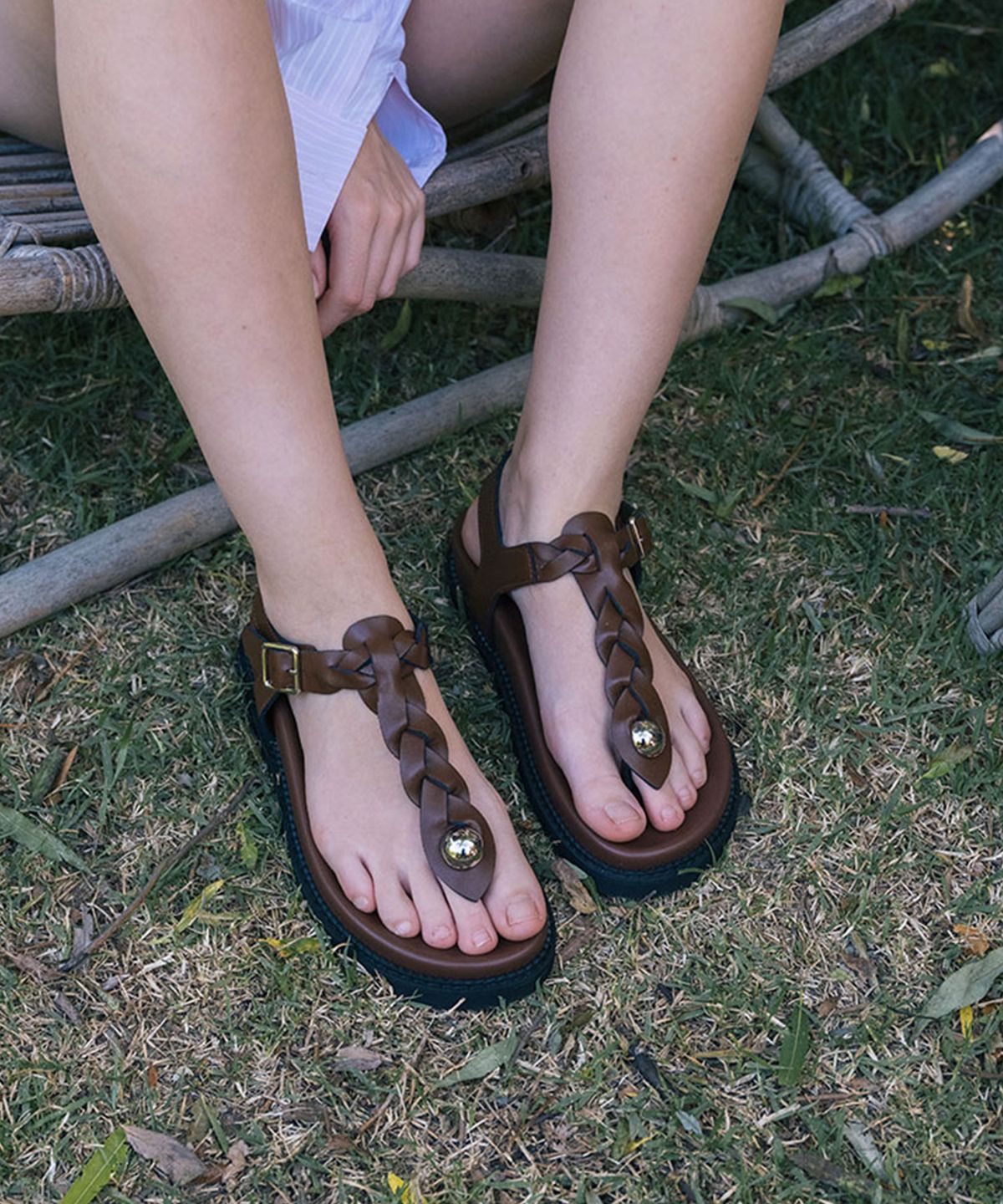 에펠클래식(EIFFELCLASSIC) Dasiy Strap Sandals_ black,brown 데이지 스트랩 샌들 4cm