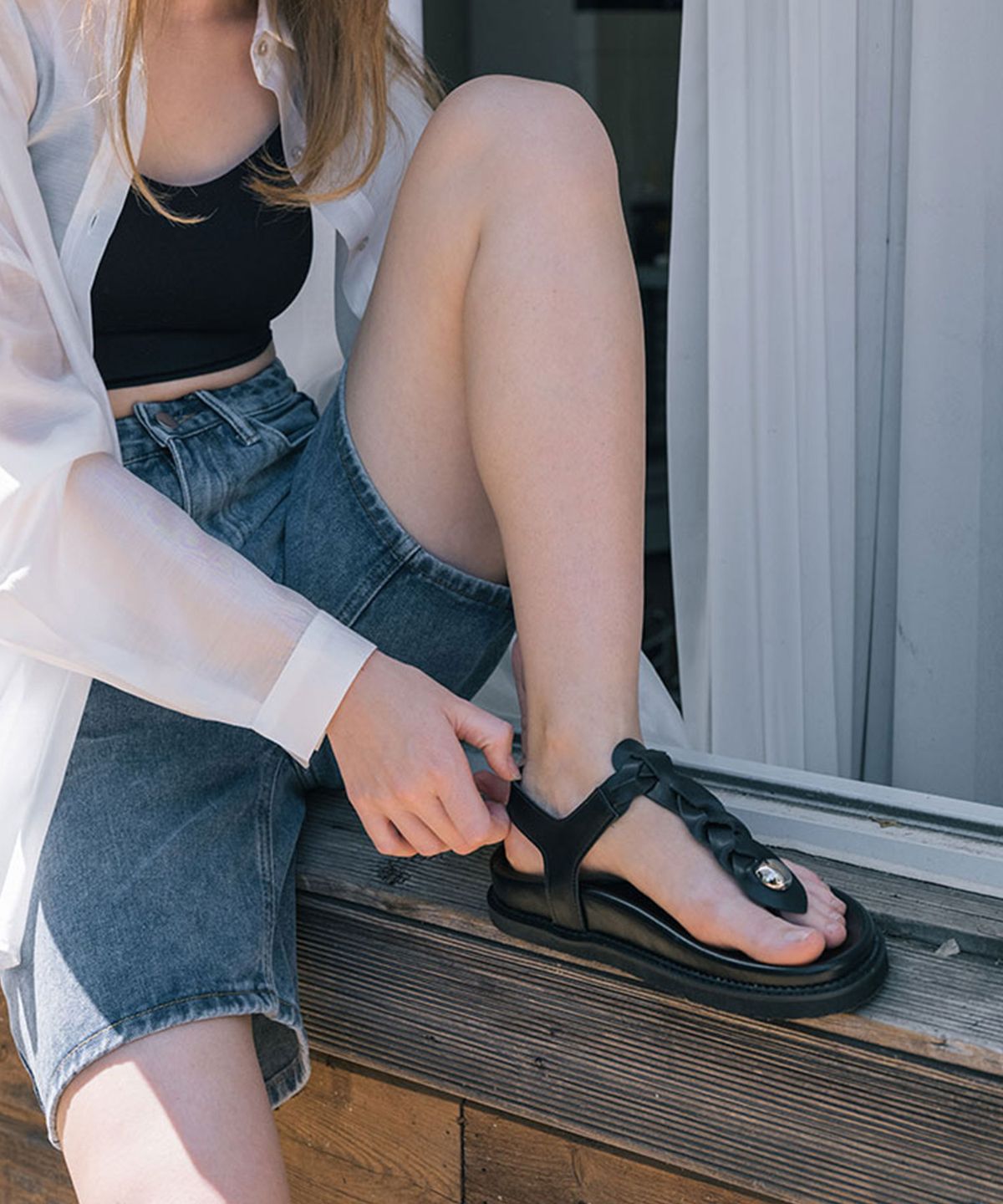 에펠클래식(EIFFELCLASSIC) Dasiy Strap Sandals_ black,brown 데이지 스트랩 샌들 4cm