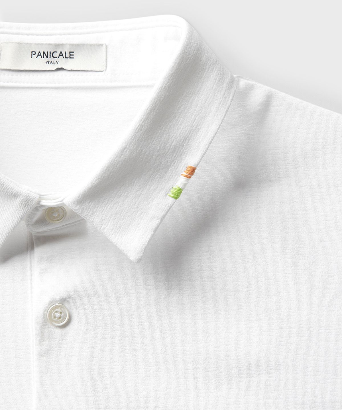 빠니깔레(PANICALE) 화이트 에코 쿨 스트레치 폴로 셔츠