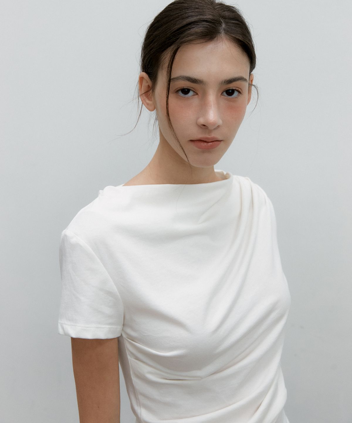 오떼뜨(OCTETTE) DRAPE HALF SLEEVE T_4COLOR