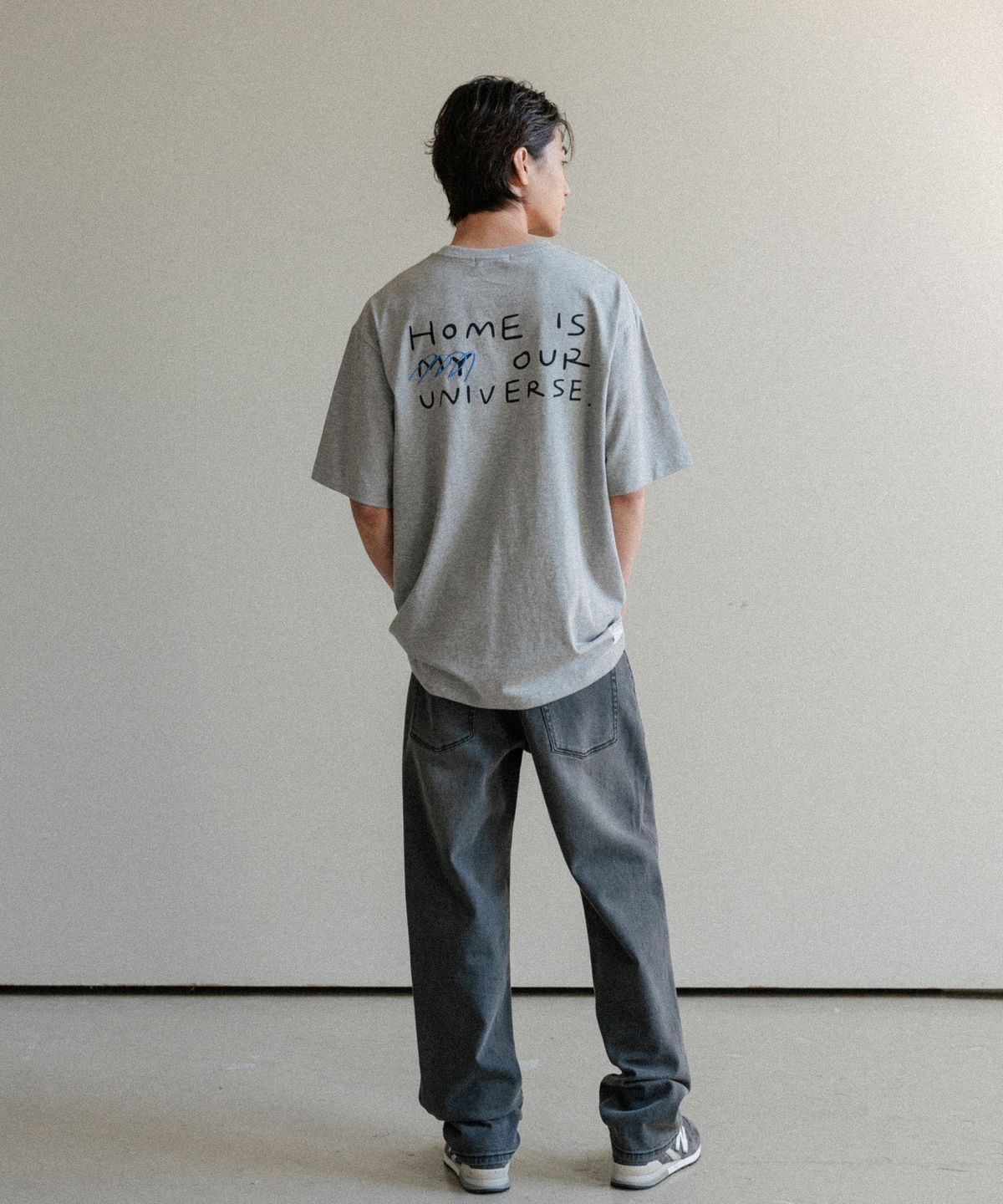 247시리즈(247SERIES) ARTWORK OVERSIZED T-SHIRTS MELANGE GRAY