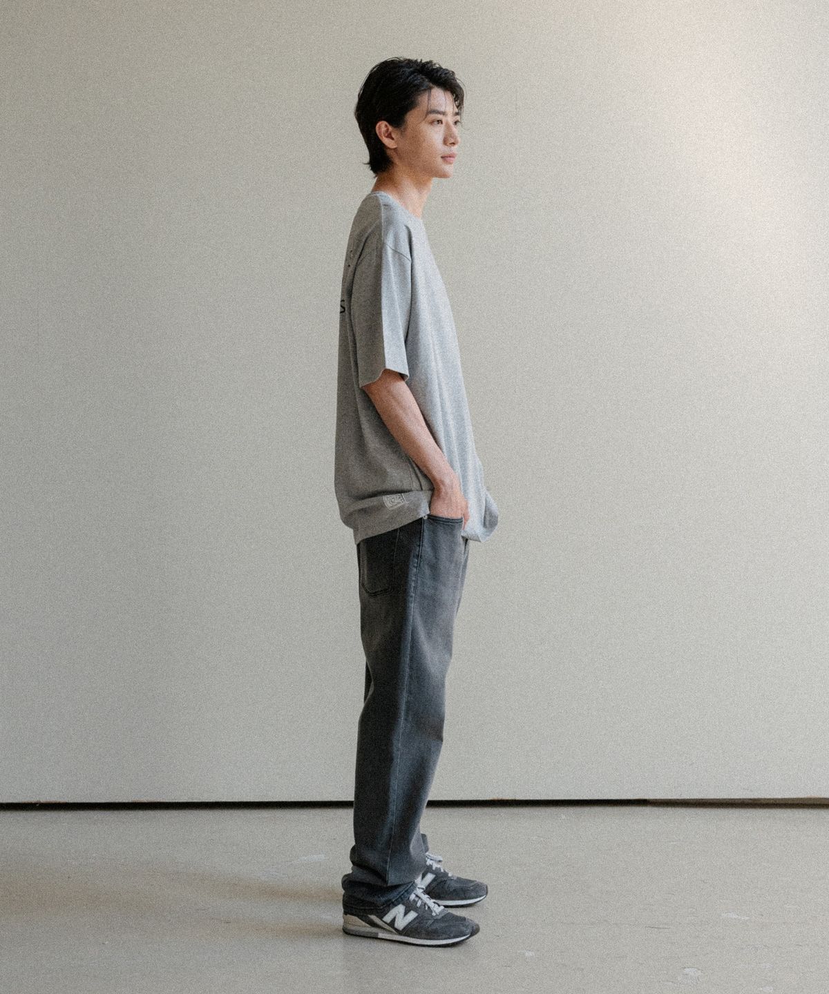 247시리즈(247SERIES) ARTWORK OVERSIZED T-SHIRTS MELANGE GRAY