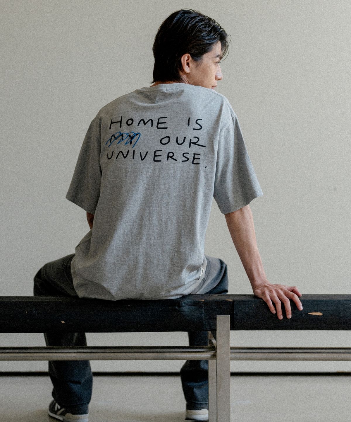 247시리즈(247SERIES) ARTWORK OVERSIZED T-SHIRTS MELANGE GRAY