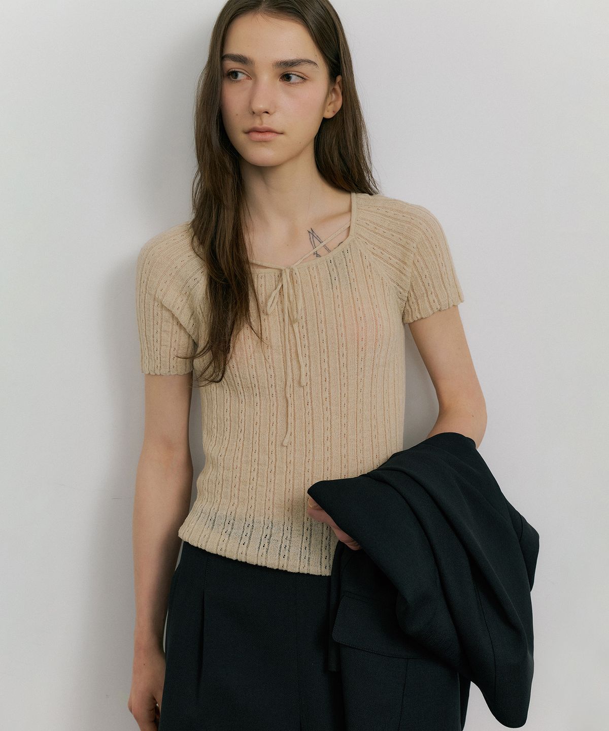 오떼뜨(OCTETTE) LINEN SQUARE NECK KNIT_3COLOR