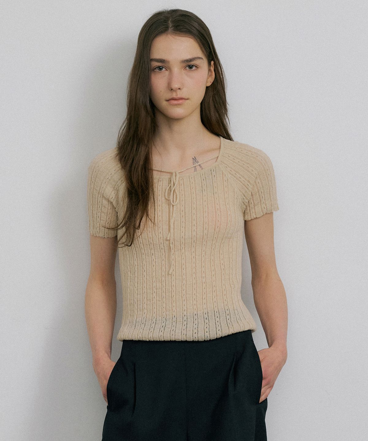 오떼뜨(OCTETTE) LINEN SQUARE NECK KNIT_3COLOR