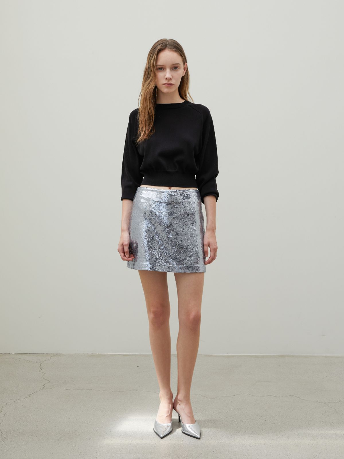분닥세인츠(THE BOONDOCK SAINTS) Sequin Mini Skirt Silver