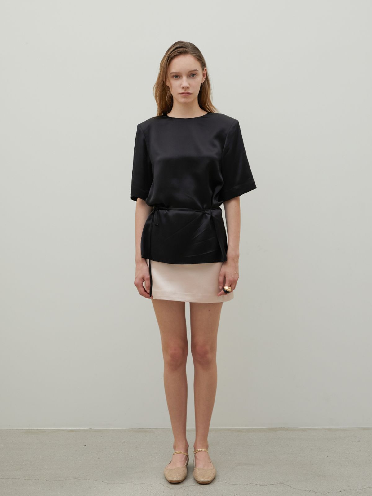 분닥세인츠(THE BOONDOCK SAINTS) Wool Silk Mini Skirt Sheer Pink