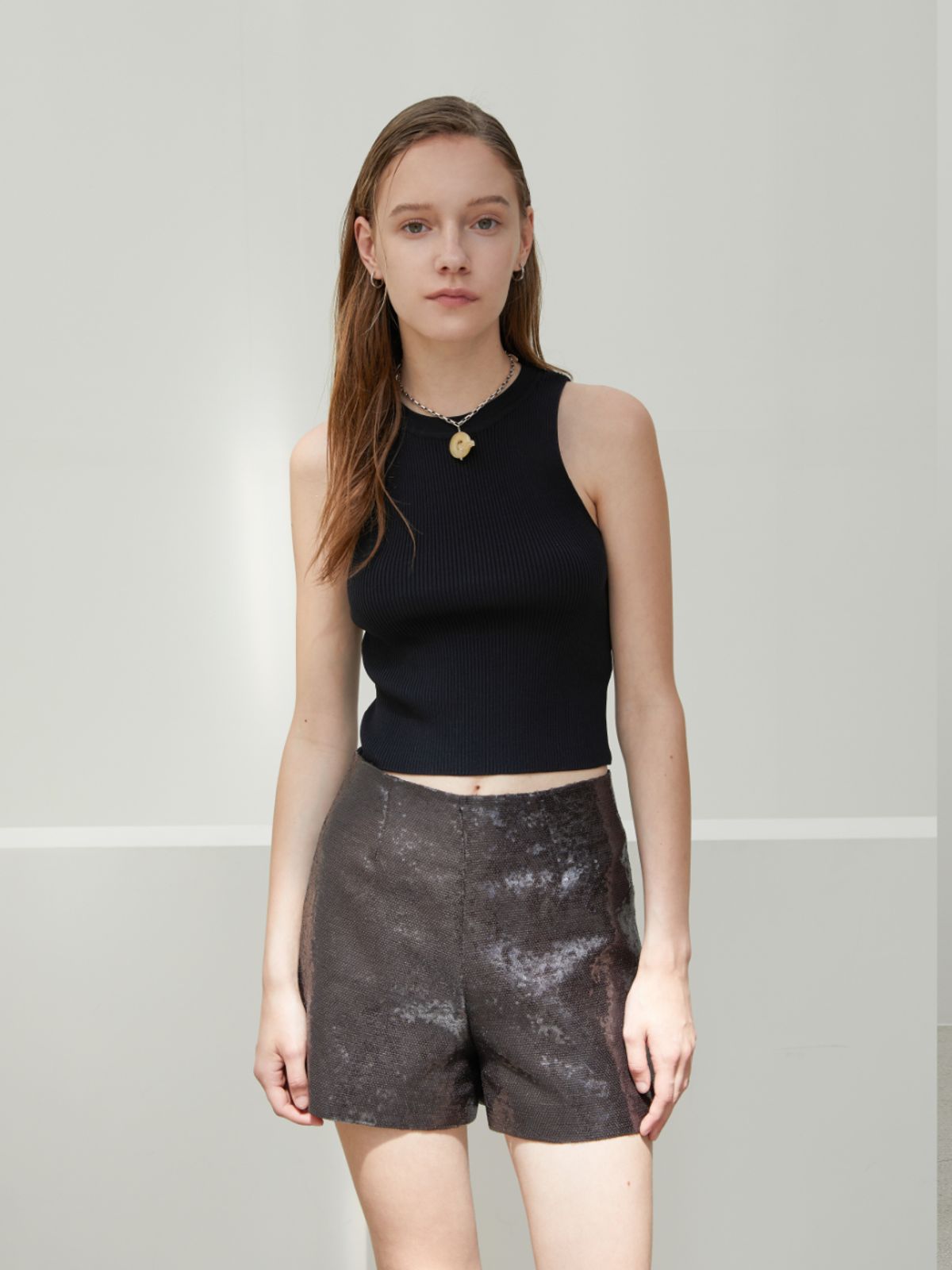분닥세인츠(THE BOONDOCK SAINTS) Sequin Shorts Black Espresso