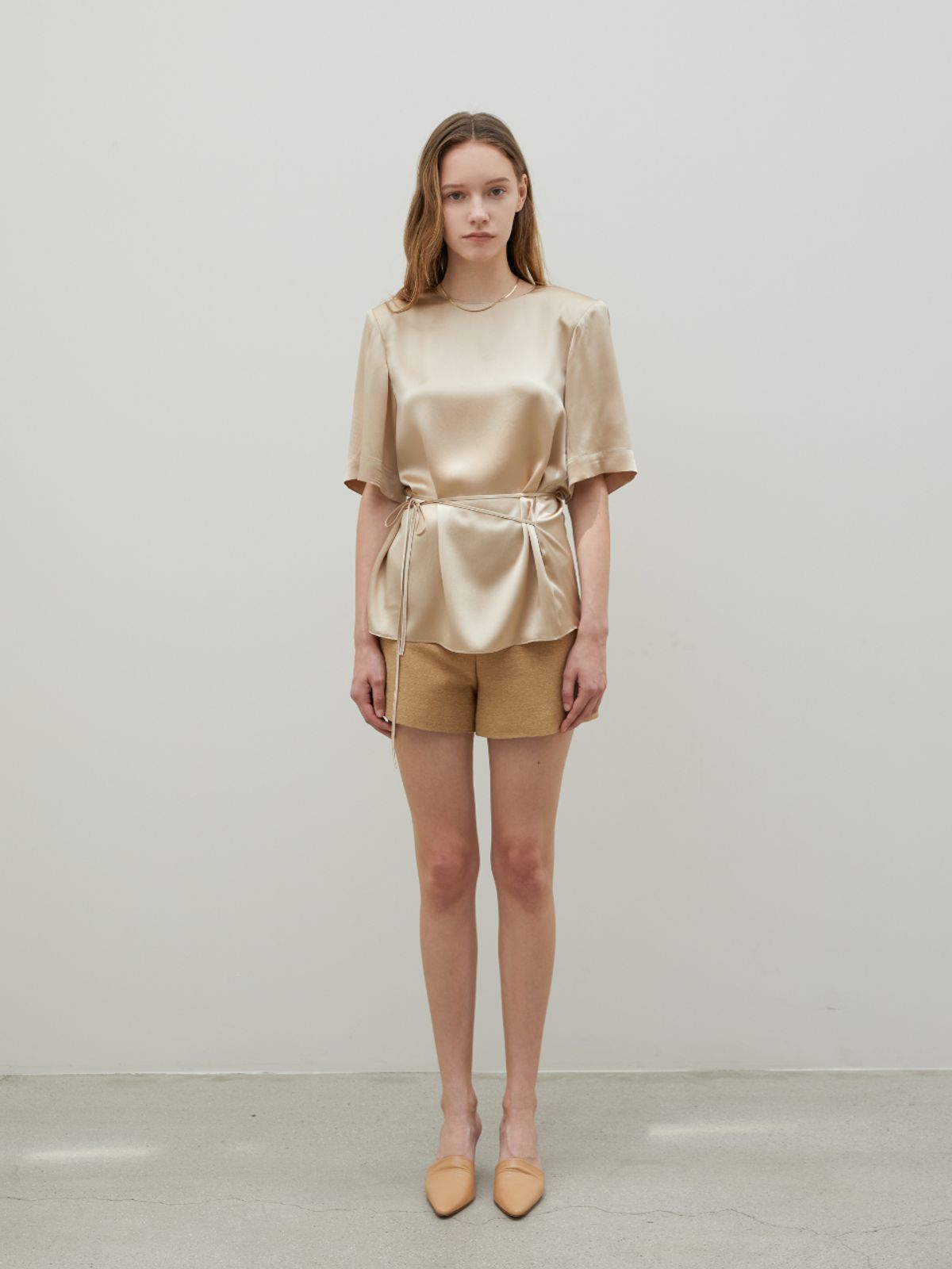 분닥세인츠(THE BOONDOCK SAINTS) Textured Silk Shorts Camel