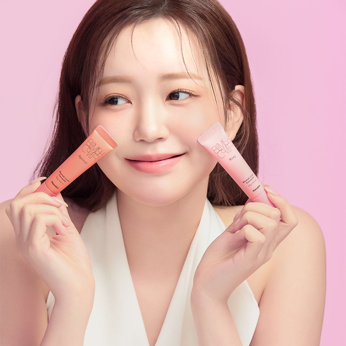 한스킨(HANSKIN) 블레미쉬 커버 컨실러 로지핑크/살구핑크 2개(하우스스펀지20매 증정)