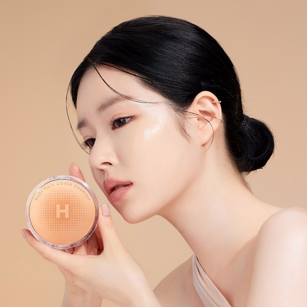 한스킨(HANSKIN) [퍼프7매증정] 누디씬 커버 쿠션 12g SPF50+ PA+++ (퓨어크림/퓨어베이지)