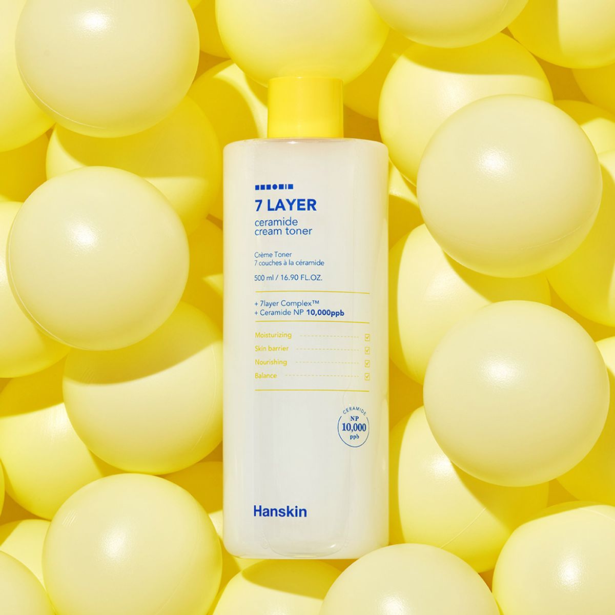 한스킨(HANSKIN) 세븐레이어 세라마이드 크림 토너 500ml 2개(화장솜80매 증정)