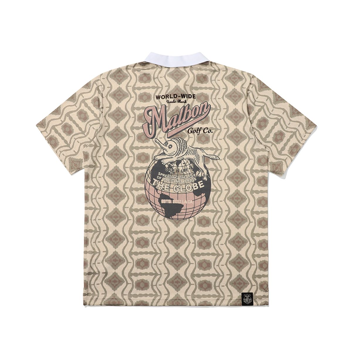 말본 골프(MALBON GOLF) 파라다이스 패턴 티셔츠 LIGHT BEIGE (MAN)