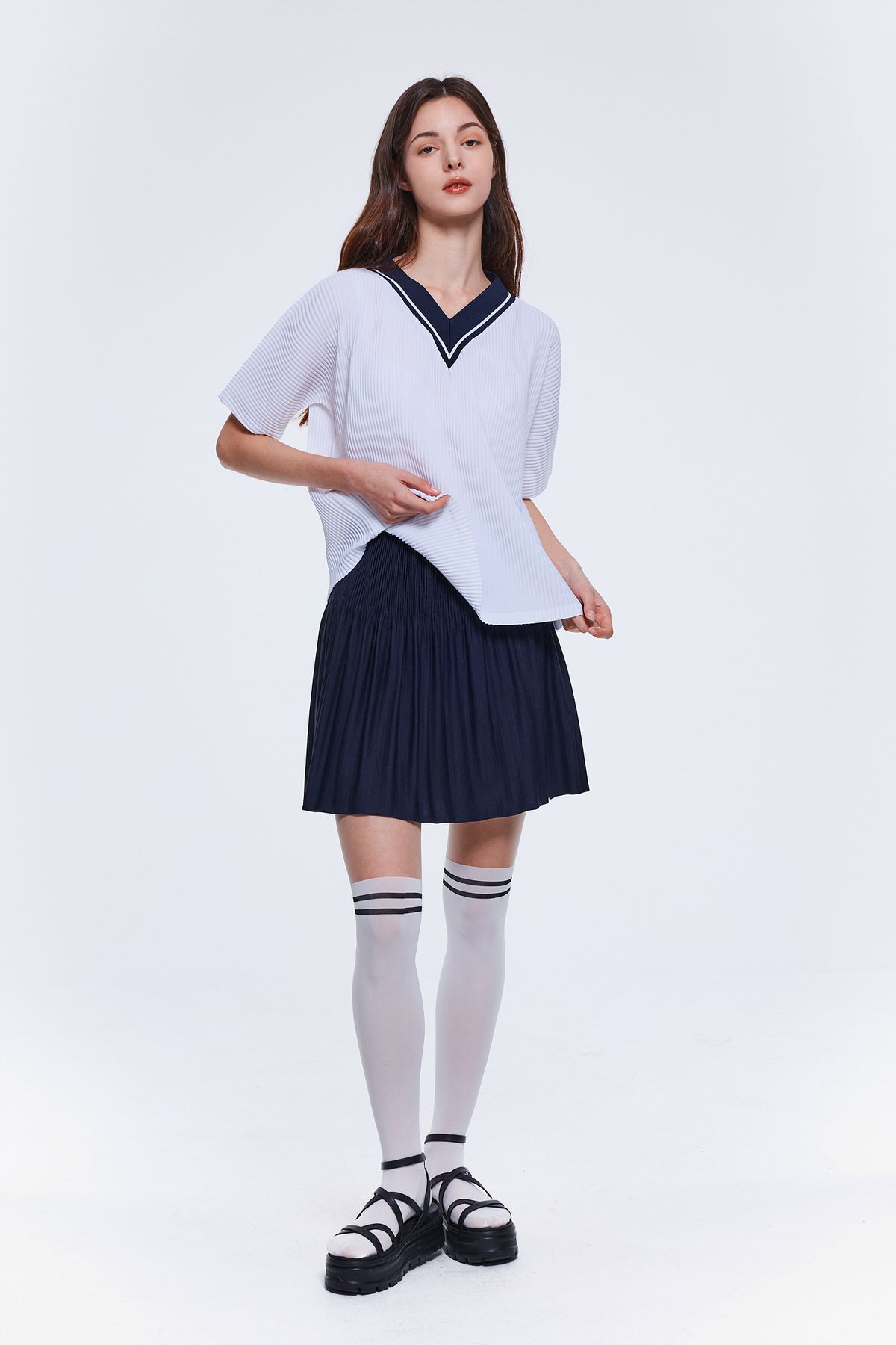 와이오와이(YOYOYOY) 이중주름 플레어스커트_2colors