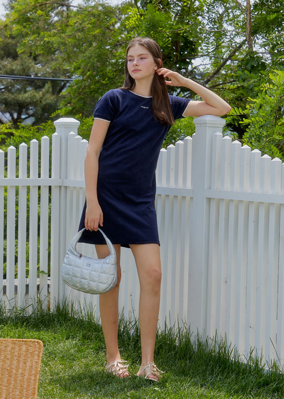아노에틱(ANOETIC) LACE TERRY ONE-PIECE_NAVY