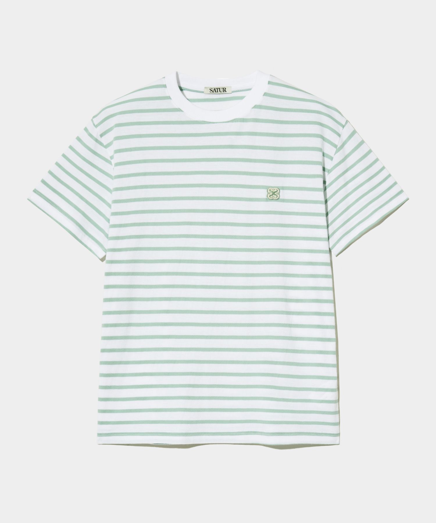 ★SATUR★ All Day Basic Stripe Short Sleeve T-Shirt Blue SA2 MUSINSA | SATUR All Day Basic Stripe Short Sleeve T-shirt Mint