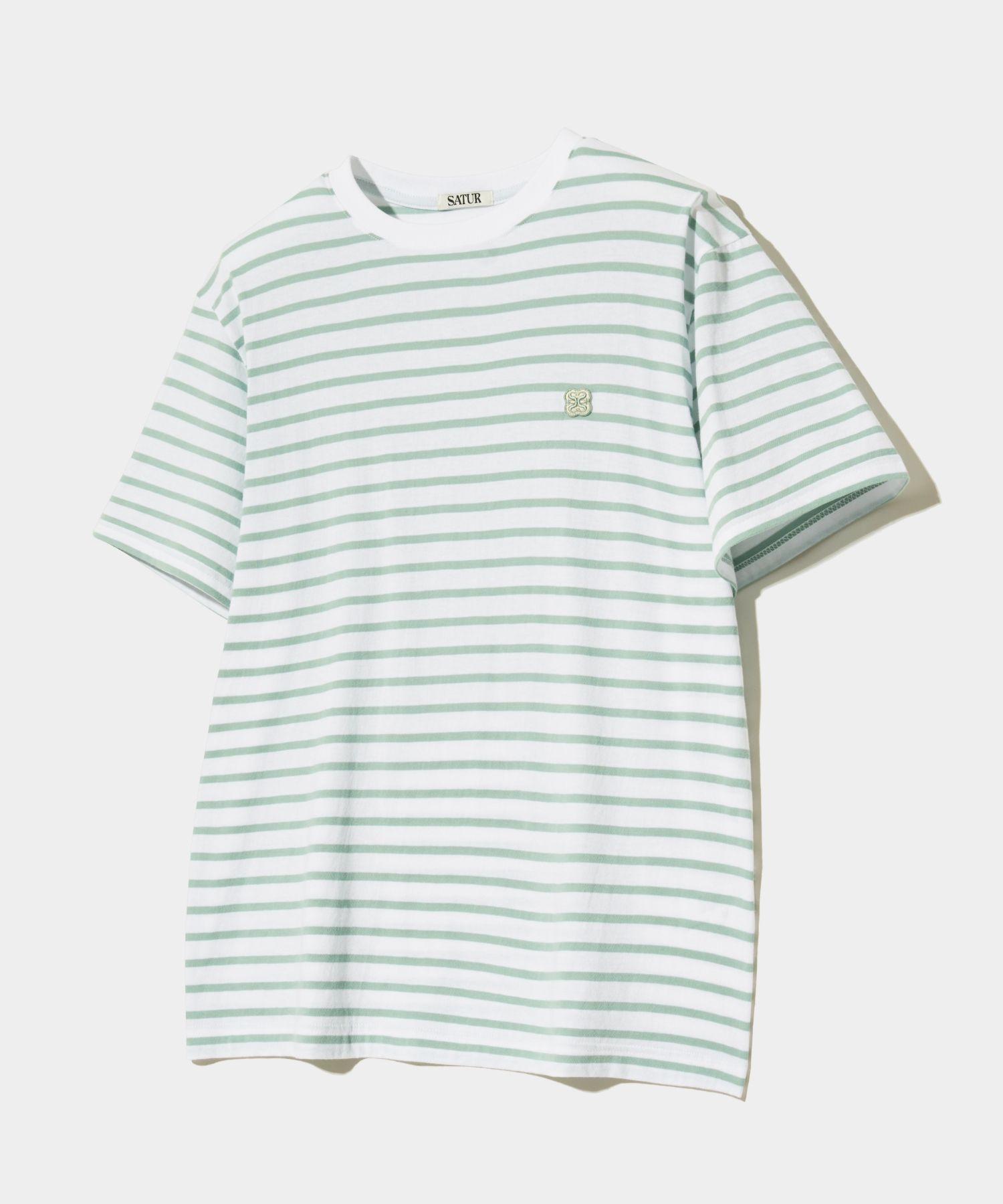 Tシャツ・カットソー SATUR All Day Basic Stripe Short Sleeve T-Shirt Mint MUSINSA | SATUR All Day Basic Stripe Short Sleeve T-shirt Mint