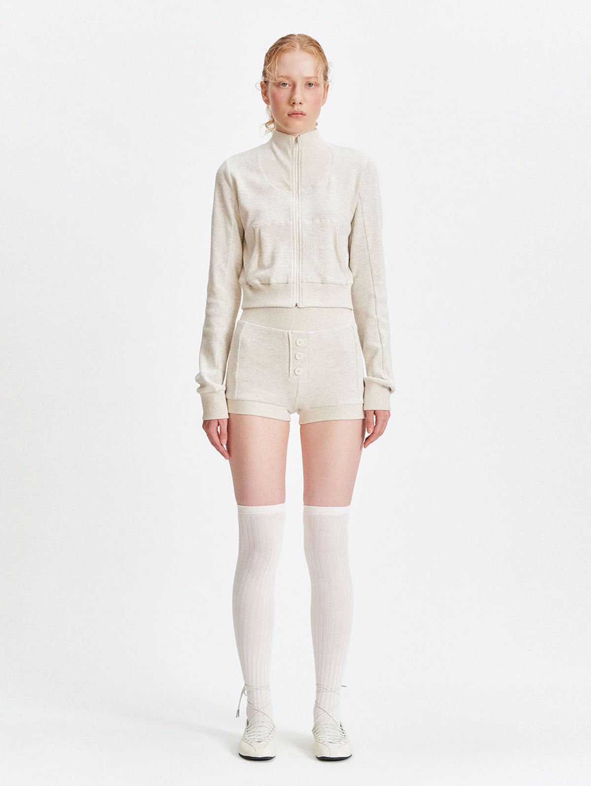 뚜오미오(TUOMIO) FITTED TRACK TOP [OATMEAL]