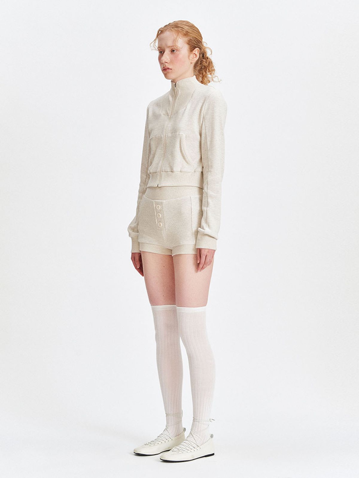뚜오미오(TUOMIO) FITTED TRACK TOP [OATMEAL]