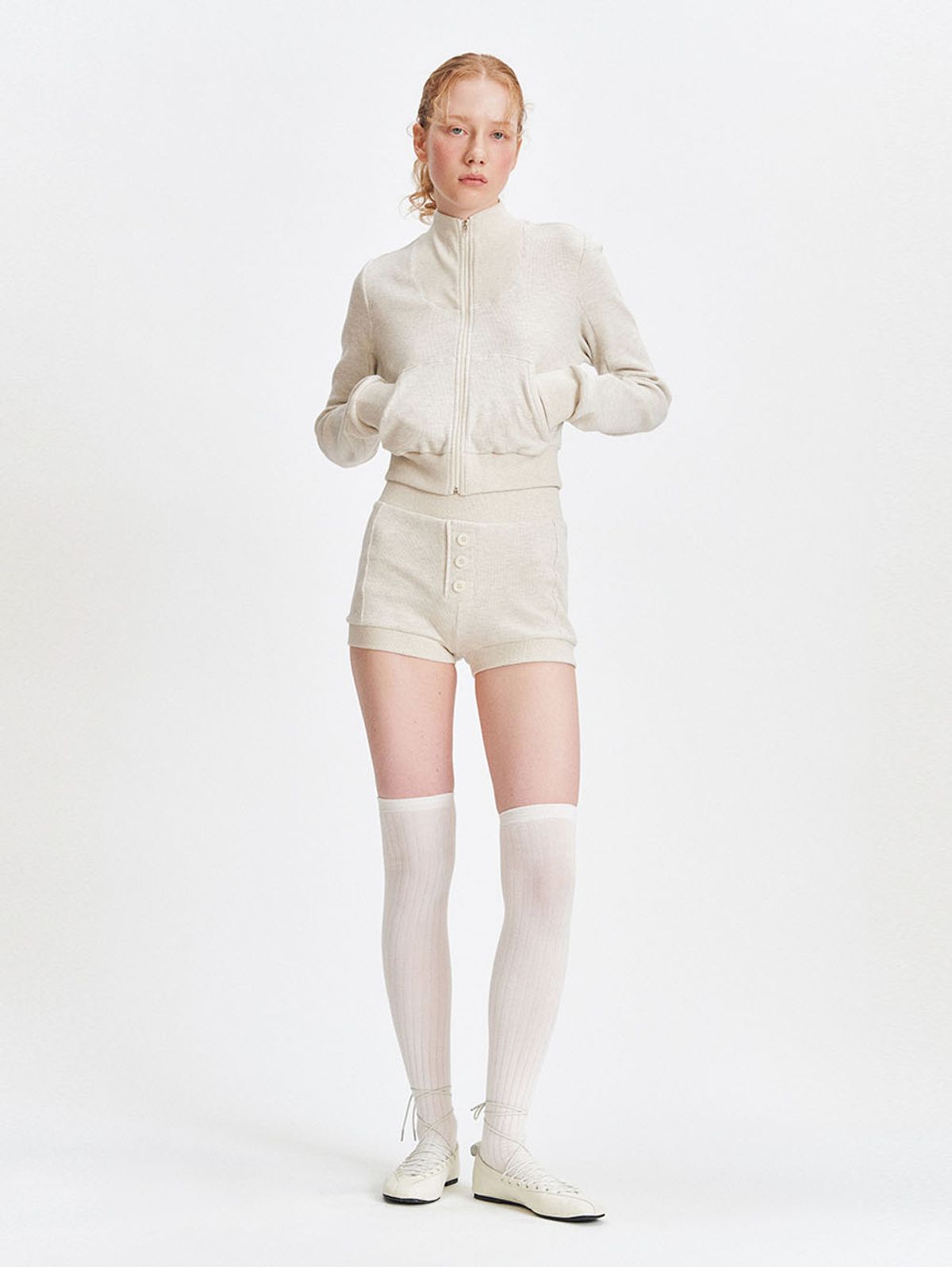 뚜오미오(TUOMIO) FITTED TRACK TOP [OATMEAL]