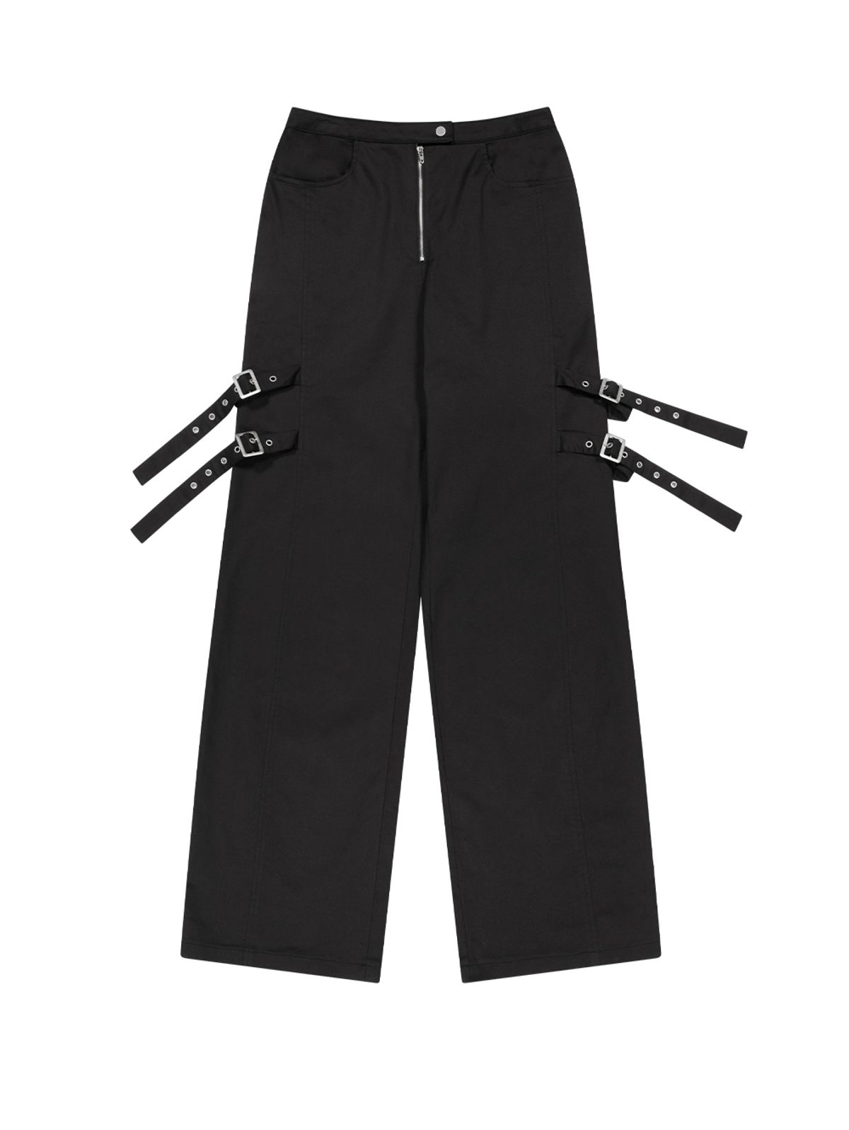 뚜오미오(TUOMIO) BELTED BOOTSCUT PANTS [BLACK]