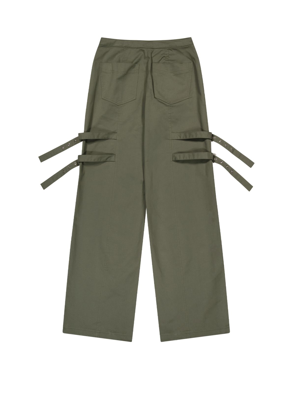 뚜오미오(TUOMIO) BELTED BOOTSCUT PANTS [KHAKI]