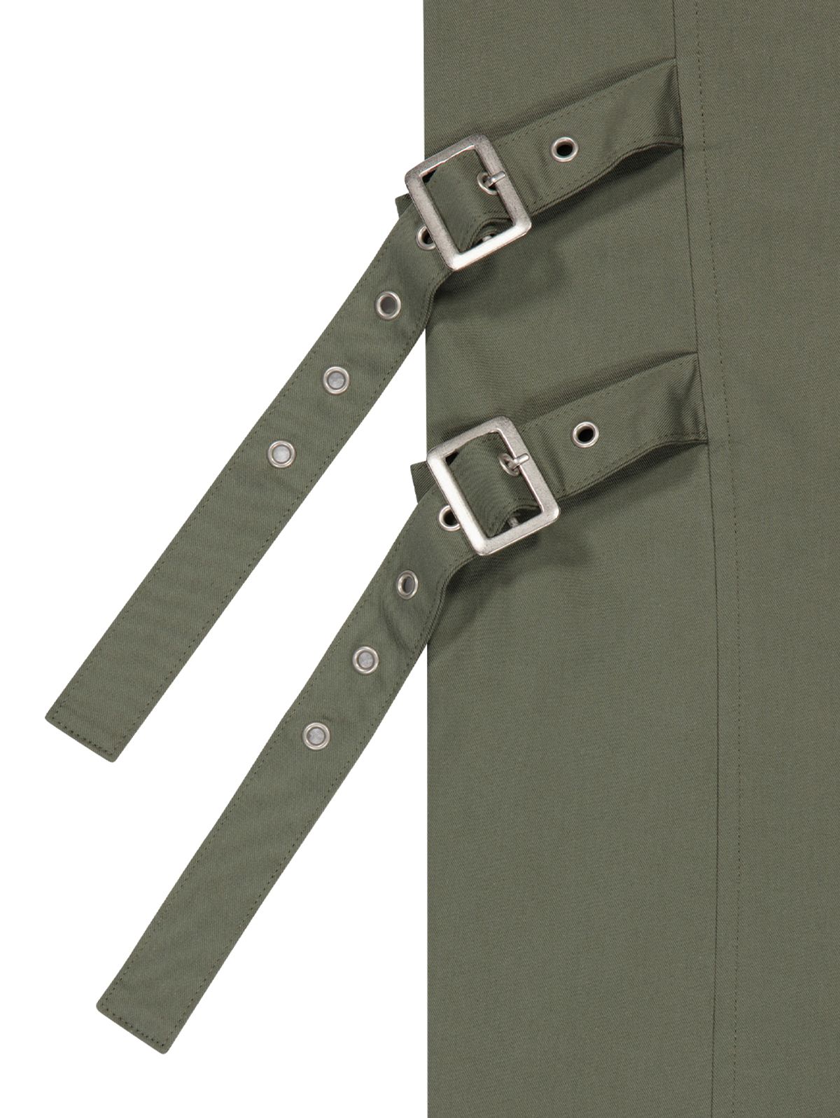 뚜오미오(TUOMIO) BELTED BOOTSCUT PANTS [KHAKI]